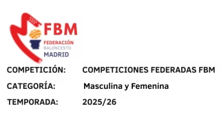 CALENDARIO PARTIDOS FEDERADOS 1ª FASE T-2025/26